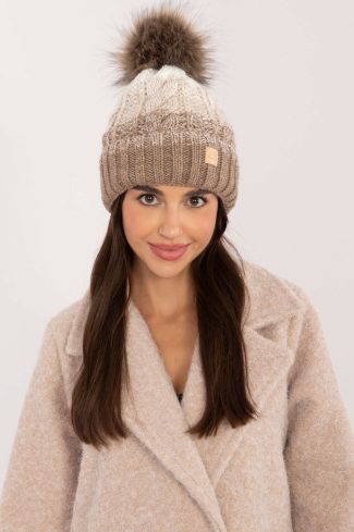 Beige Cap in Caps & Hats For Women with Acrylic, Polyamide and Wool
