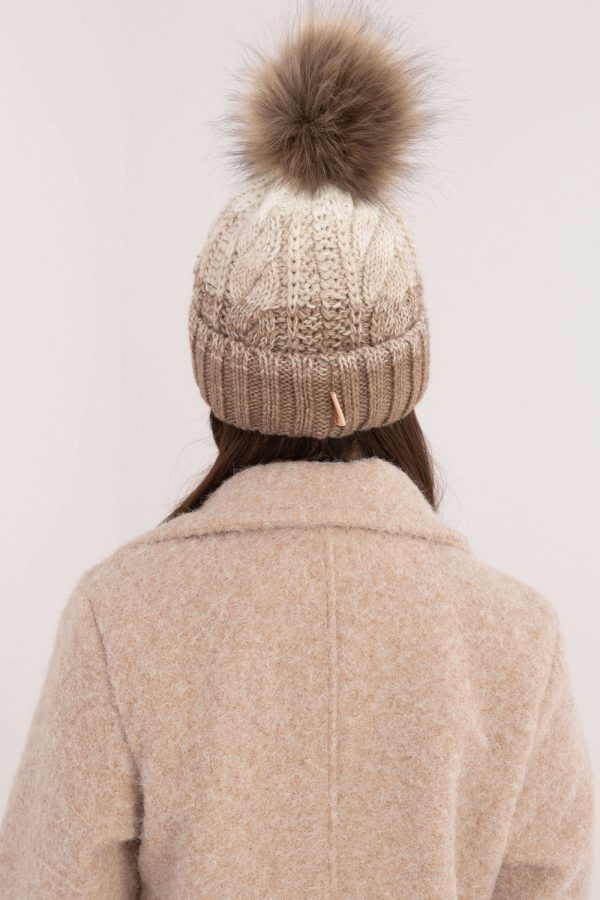 Beige Cap in Caps & Hats For Women with Acrylic, Polyamide and Wool
