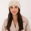 Beige Cap in Caps & Hats For Women with Acrylic, Polyamide and Wool