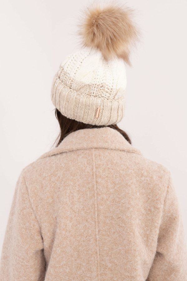Beige Cap in Caps & Hats For Women with Acrylic, Polyamide and Wool