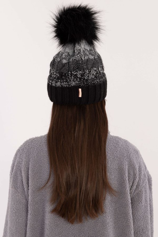 Black Cap in Caps & Hats For Women with Acrylic, Polyamide and Wool