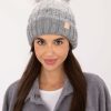 Grey Cap in Caps & Hats For Women with Acrylic, Polyamide and Wool
