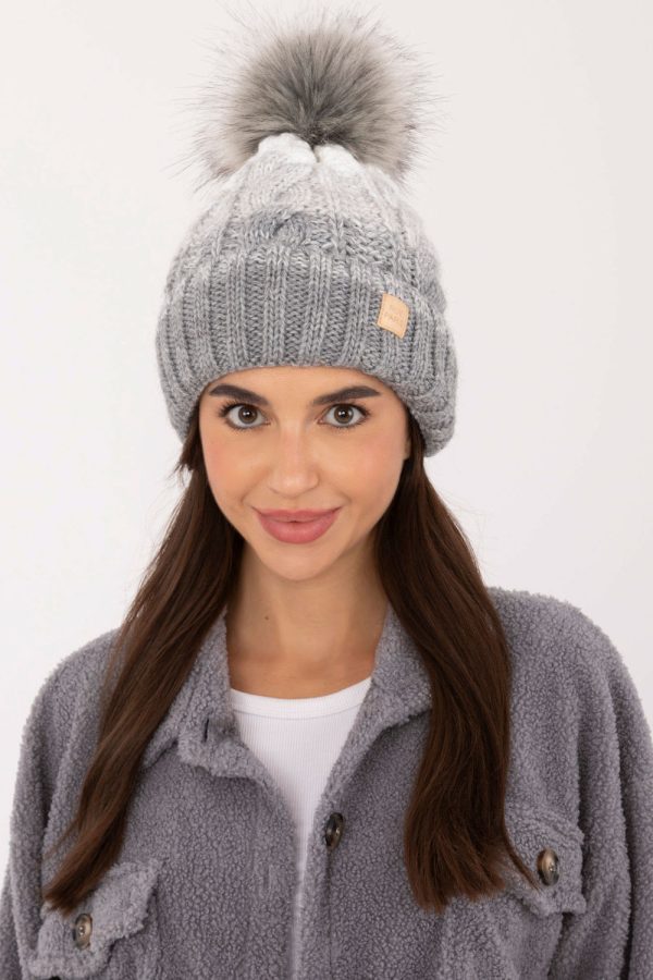 Grey Cap in Caps & Hats For Women with Acrylic, Polyamide and Wool