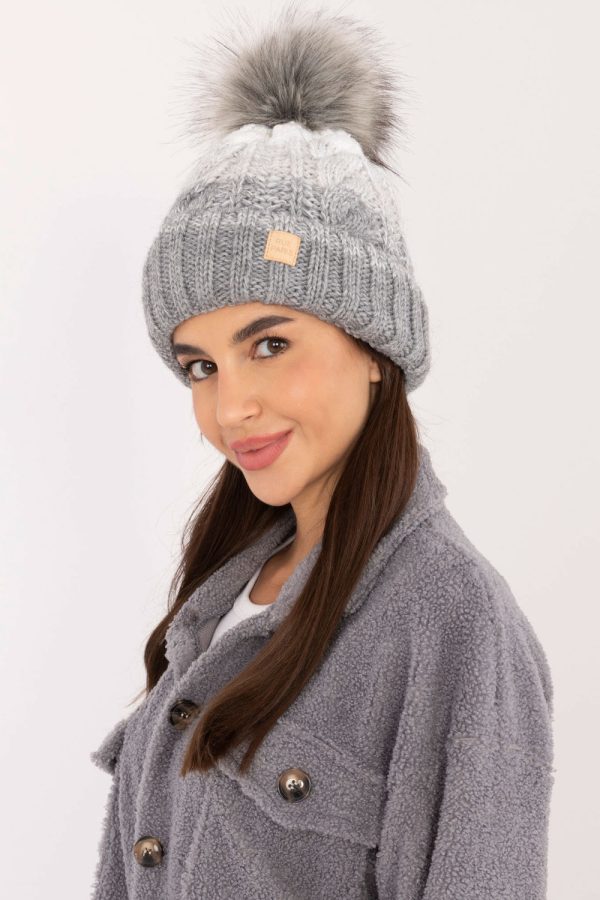 Grey Cap in Caps & Hats For Women with Acrylic, Polyamide and Wool