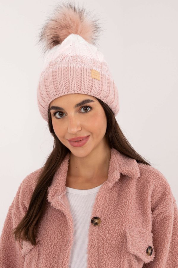 Pink Cap in Caps & Hats For Women with Acrylic, Polyamide and Wool