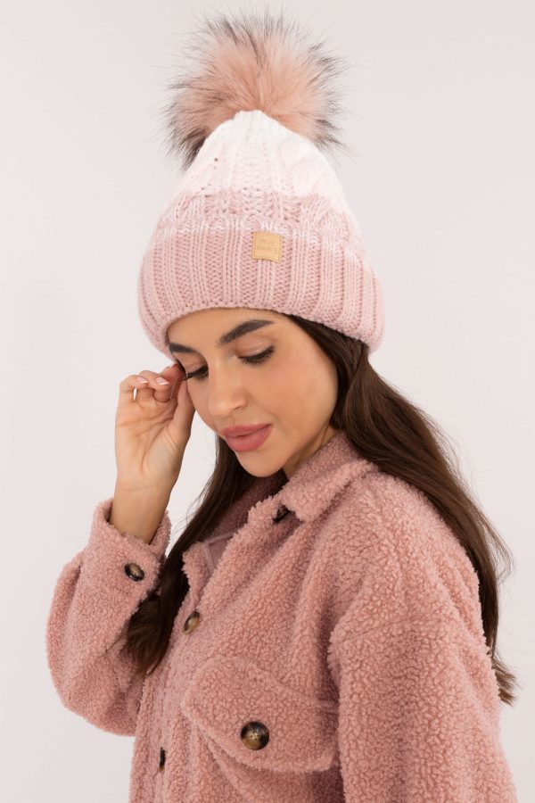 Pink Cap in Caps & Hats For Women with Acrylic, Polyamide and Wool