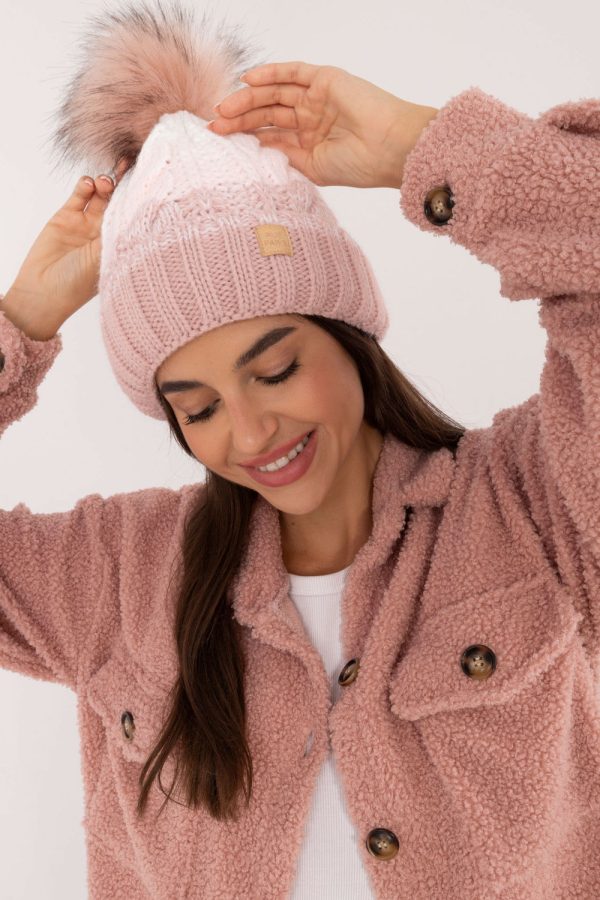 Pink Cap in Caps & Hats For Women with Acrylic, Polyamide and Wool