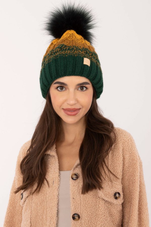 Green Cap in Caps & Hats For Women with Acrylic, Polyamide and Wool