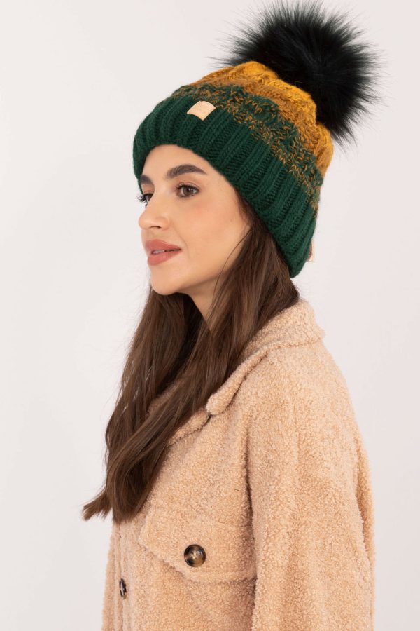 Green Cap in Caps & Hats For Women with Acrylic, Polyamide and Wool