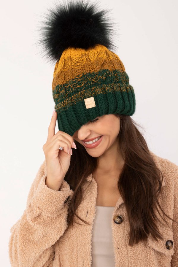 Green Cap in Caps & Hats For Women with Acrylic, Polyamide and Wool
