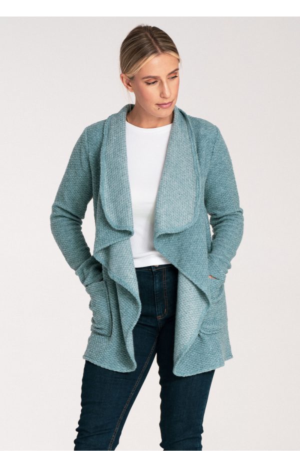 Green Cardigan in Cardigans For Women, Ponchos with Acrylic, Polyester and Wool