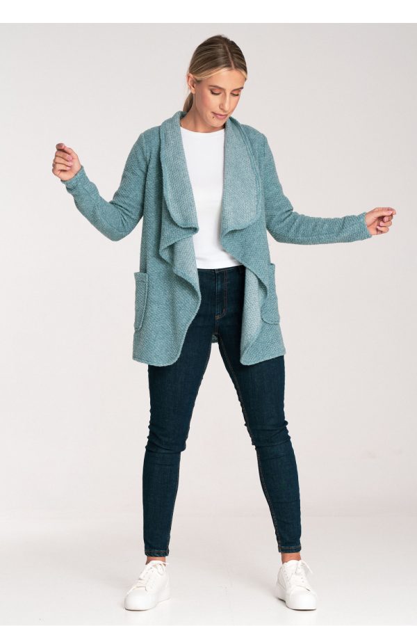 Green Cardigan in Cardigans For Women, Ponchos with Acrylic, Polyester and Wool