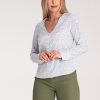 Multicolor Long Sleeve Shirt in Shirts For Women with Spandex and Polyester