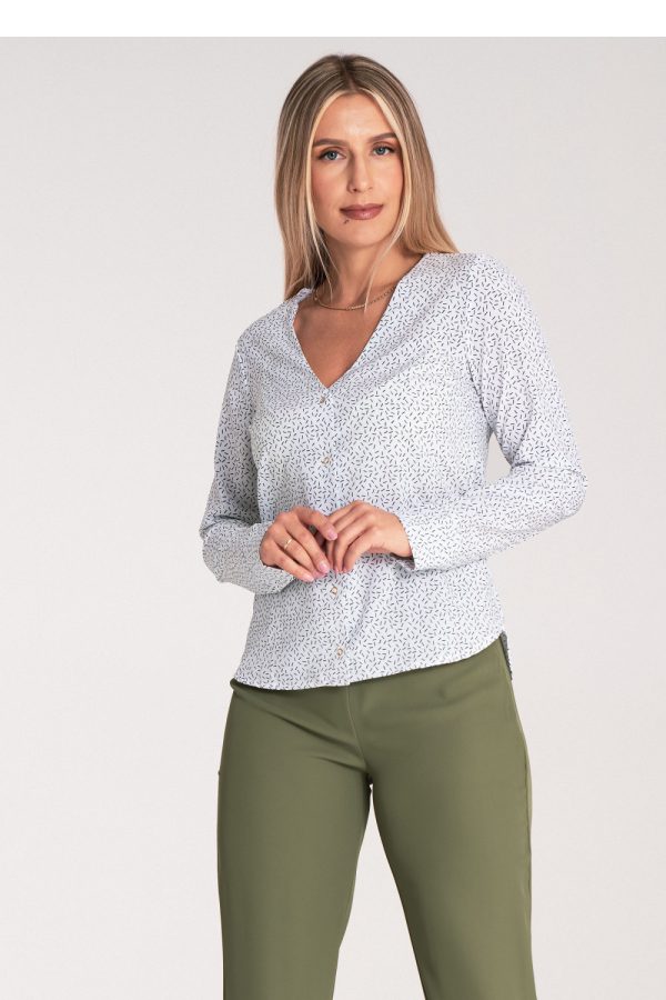 Multicolor Long Sleeve Shirt in Shirts For Women with Spandex and Polyester