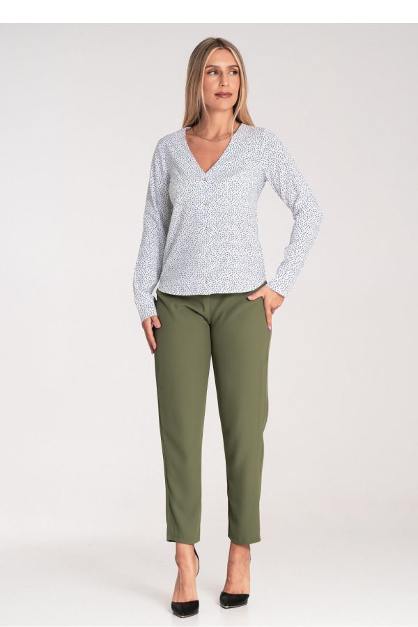 Multicolor Long Sleeve Shirt in Shirts For Women with Spandex and Polyester