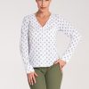 Multicolor Long Sleeve Shirt in Shirts For Women with Spandex and Polyester