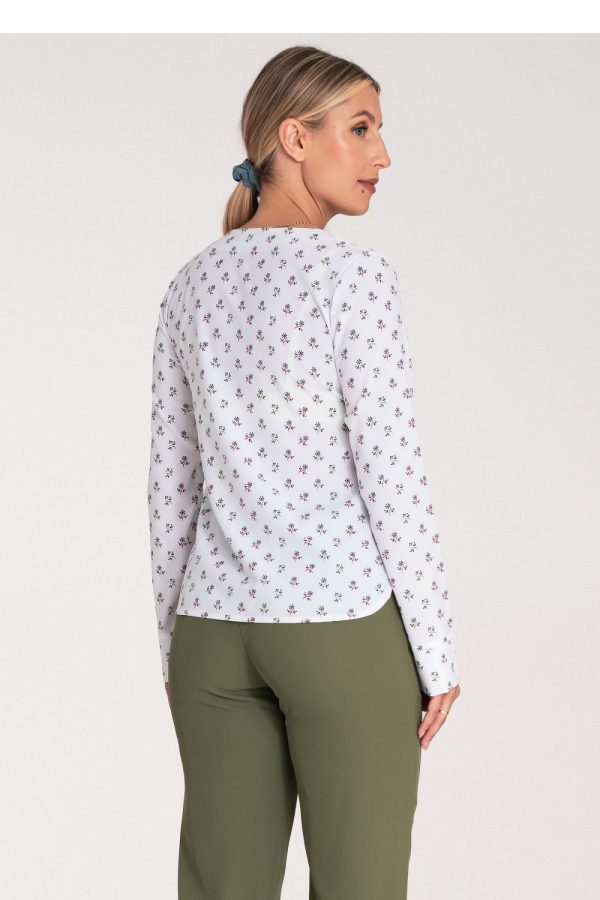 Multicolor Long Sleeve Shirt in Shirts For Women with Spandex and Polyester