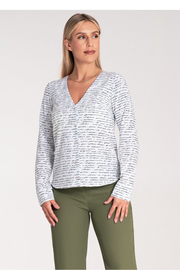 Multicolor Long Sleeve Shirt in Shirts For Women with Spandex and Polyester