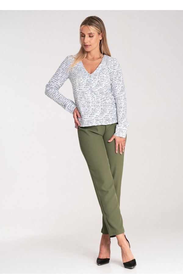 Multicolor Long Sleeve Shirt in Shirts For Women with Spandex and Polyester