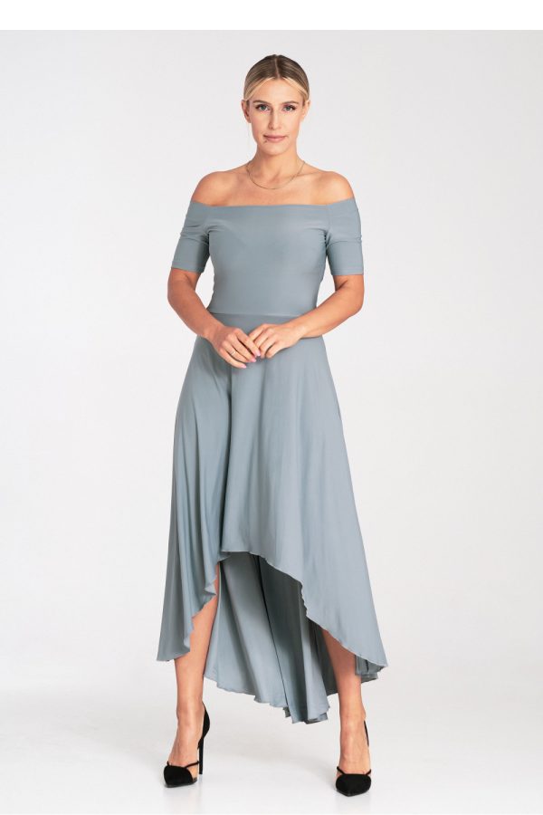 Grey Evening Dress in Evening Dresses with Spandex and Polyester