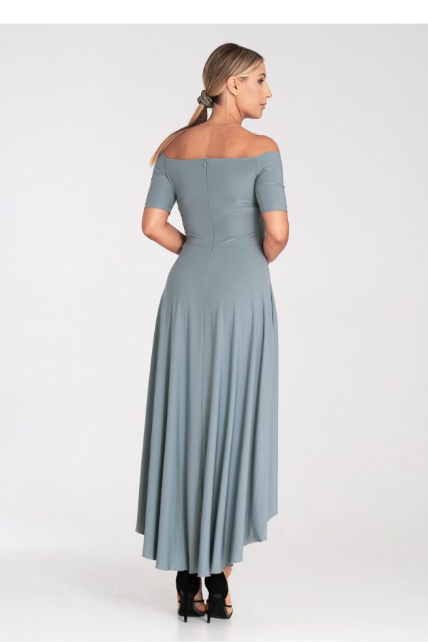 Grey Evening Dress in Evening Dresses with Spandex and Polyester