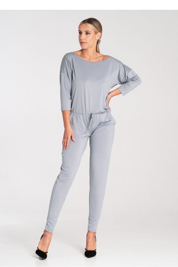 Grey Suit in Playsuits For Women with Spandex and Polyester