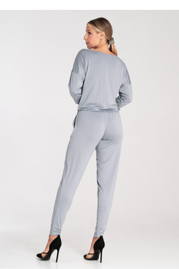 Grey Suit in Playsuits For Women with Spandex and Polyester