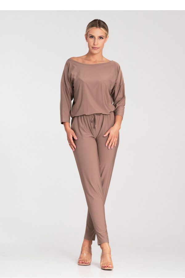 Beige Suit in Playsuits For Women with Spandex and Polyester