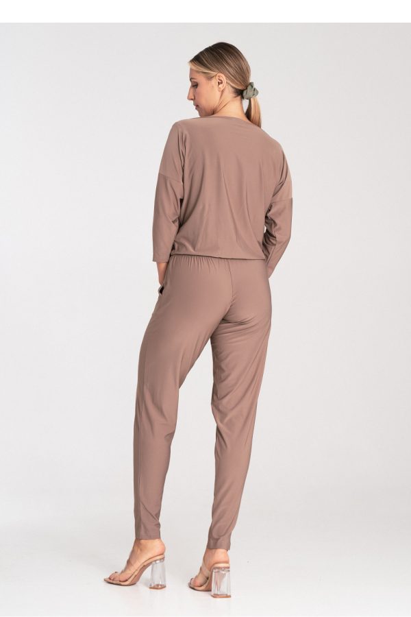 Beige Suit in Playsuits For Women with Spandex and Polyester