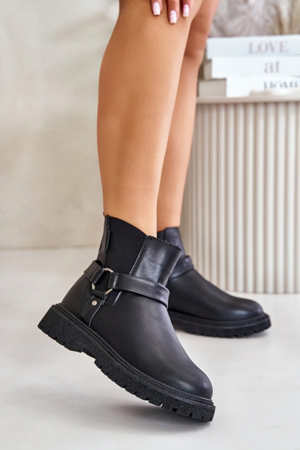 Black Jodhpur Boot in Women`s Ankle Boots & Booties with Fabric, Warmers, Footbed, Upper Height and Heel Height