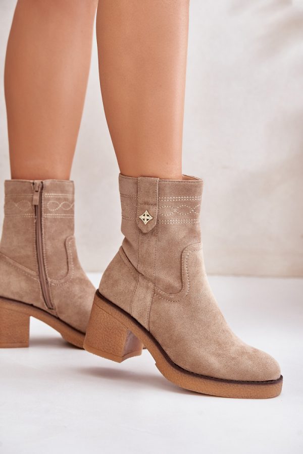 brown Heel boots model 201540 Step in style
