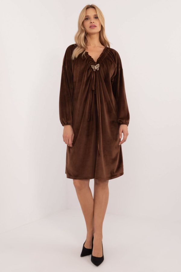 brown Daydress model 201584 Italy Moda