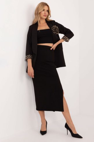 Black Skirt in Skirts with Spandex and Polyester