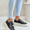 Black Sport Shoes in Women`s Athletic Shoes, Trainers, Sneakers with Fabric, Footbed, Upper Height and Platform Height