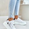 White Sport Shoes in Women`s Athletic Shoes, Trainers, Sneakers with Fabric, Footbed, Upper Height and Platform Height