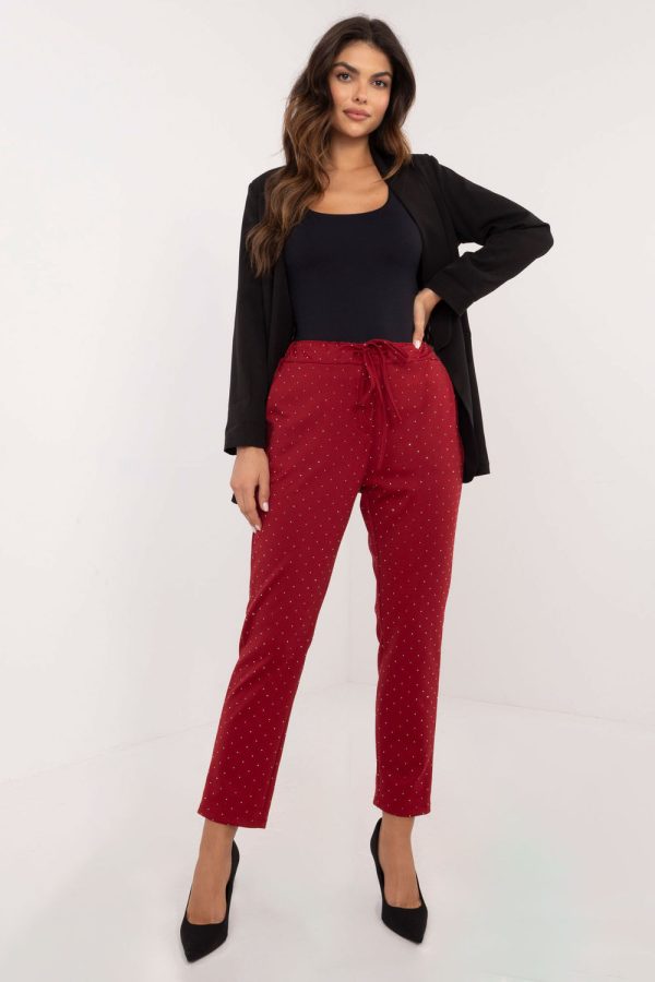 Red Tracksuit Trousers in Pants, Trousers, Shorts with Spandex, Nylon and Viscose