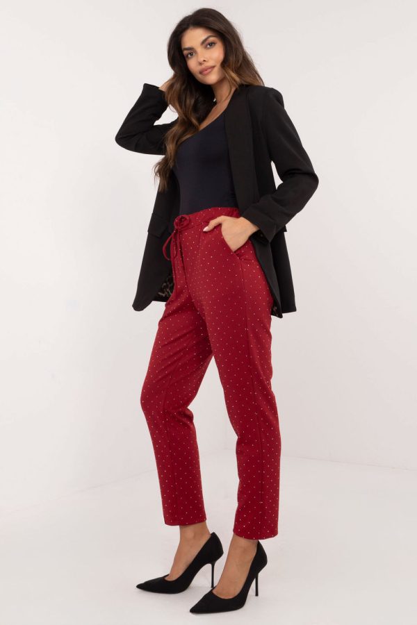 Red Tracksuit Trousers in Pants, Trousers, Shorts with Spandex, Nylon and Viscose