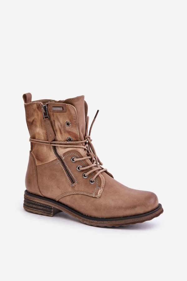 Beige Bootie in Women`s Ankle Boots & Booties with Fabric, Warmers, Footbed, Upper Height and Heel Height