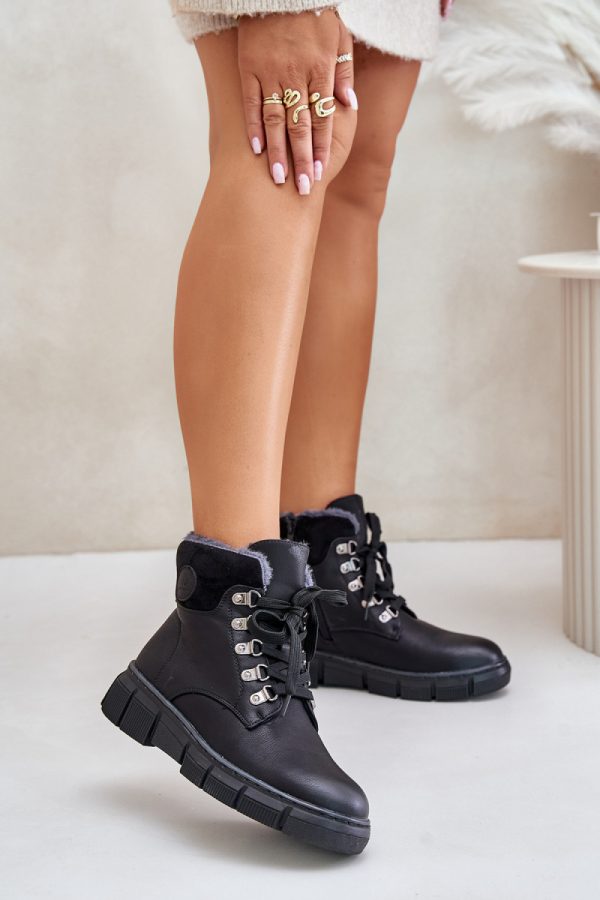 Black Trapper Shoes in Women`s Ankle Boots & Booties with Fabric, Warmers, Footbed, Upper Height and Platform Height