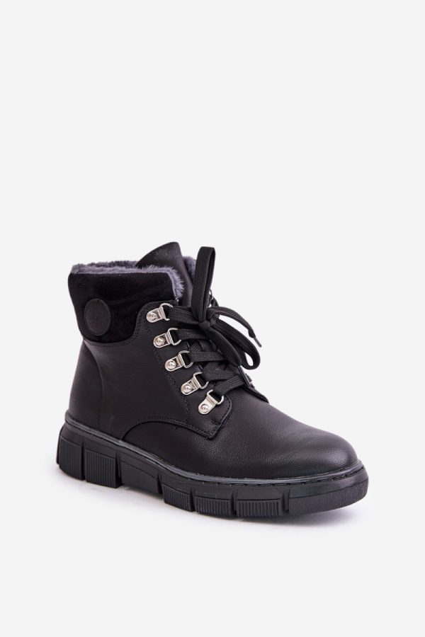 Black Trapper Shoes in Women`s Ankle Boots & Booties with Fabric, Warmers, Footbed, Upper Height and Platform Height