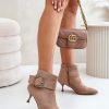 Beige Heel Boots in Women`s Ankle Boots & Booties with Fabric, Warmers, Footbed, Upper Height and Heel Height