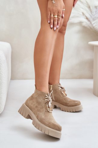 beige Boots model 201894 Step in style