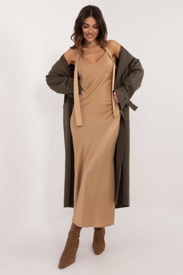 Brown Evening Dress in Evening Dresses with Polyester and Viscose