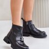 Black Boots in Women`s Ankle Boots & Booties with Fabric, Warmers, Footbed, Upper Height and Heel Height