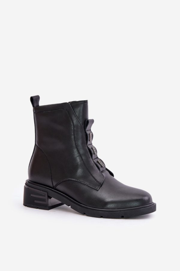 Black Boots in Women`s Ankle Boots & Booties with Fabric, Warmers, Footbed, Upper Height and Heel Height