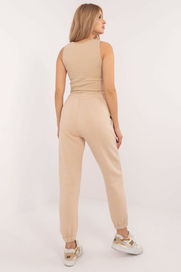 Beige Set in Pants, Trousers, Shorts with Cotton and Polyester