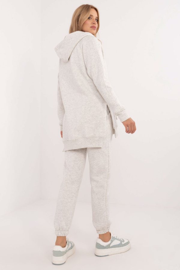 Grey Set in Pants, Trousers, Shorts with Cotton and Polyester