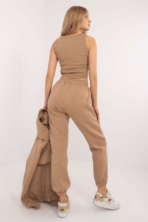 Beige Set in Pants, Trousers, Shorts with Cotton and Polyester