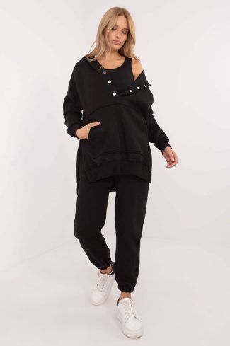 Black Set in Pants, Trousers, Shorts with Cotton and Polyester
