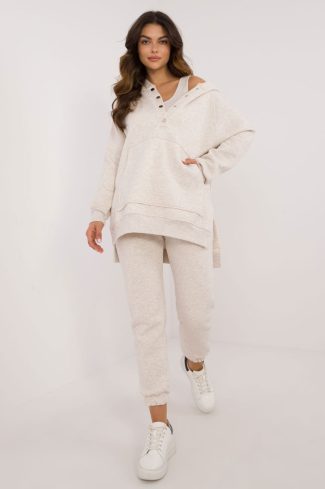 Beige Set in Pants, Trousers, Shorts with Cotton and Polyester